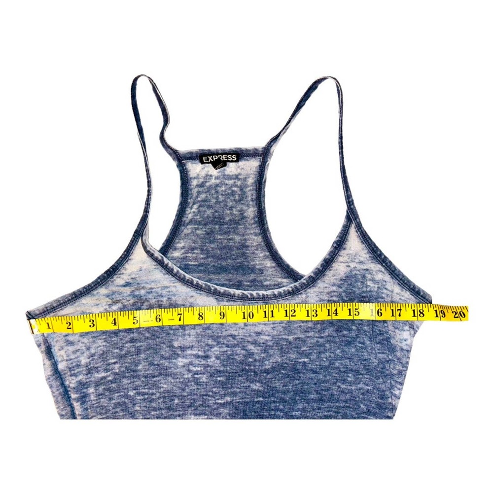 Express Blue Racerback Ruched Faded Tank Dress - Picture 6 of 8